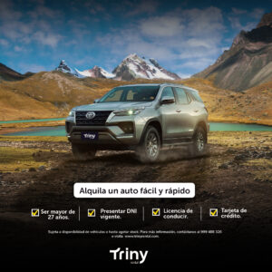 Alquiler de autos en Lima SUV Triny Rental requisitos DNI licencia tarjeta crédito