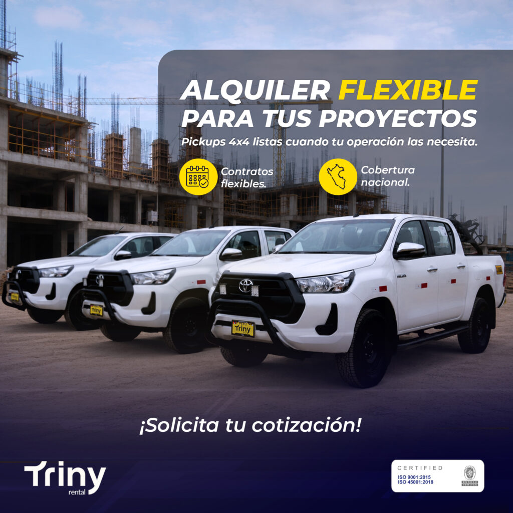 Alquiler mensual de camioneta pickup 4x4